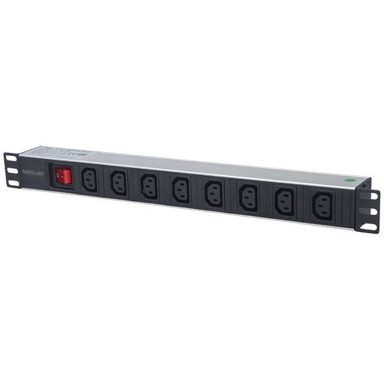 INTELLINET Rack PDU 163620, 19", 1U, 8× C13, odvojivi kabel, stražnji C14 ulaz